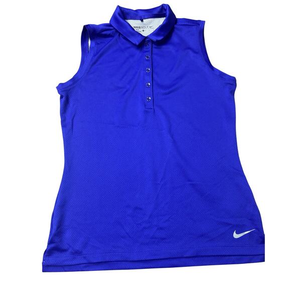 Nike Golf Dri-Fit Sleeveless Polo Tank Top Women’s Size M Blue Athletic - Picture 1 of 5